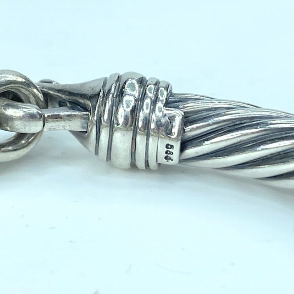 David Yurman Two-Tone Metro Cable Station Sterling 14K buckle bracelet JR9851 - Picture 8 of 8